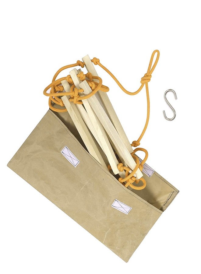 BOFFLE سلم تسلق بالحبال من بوفل للأطفال للاستخدام الداخلي والخارجي - سلم نينجا، سلم للأطفال من 4 إلى 10 سنوات (أصفر) - Image 5